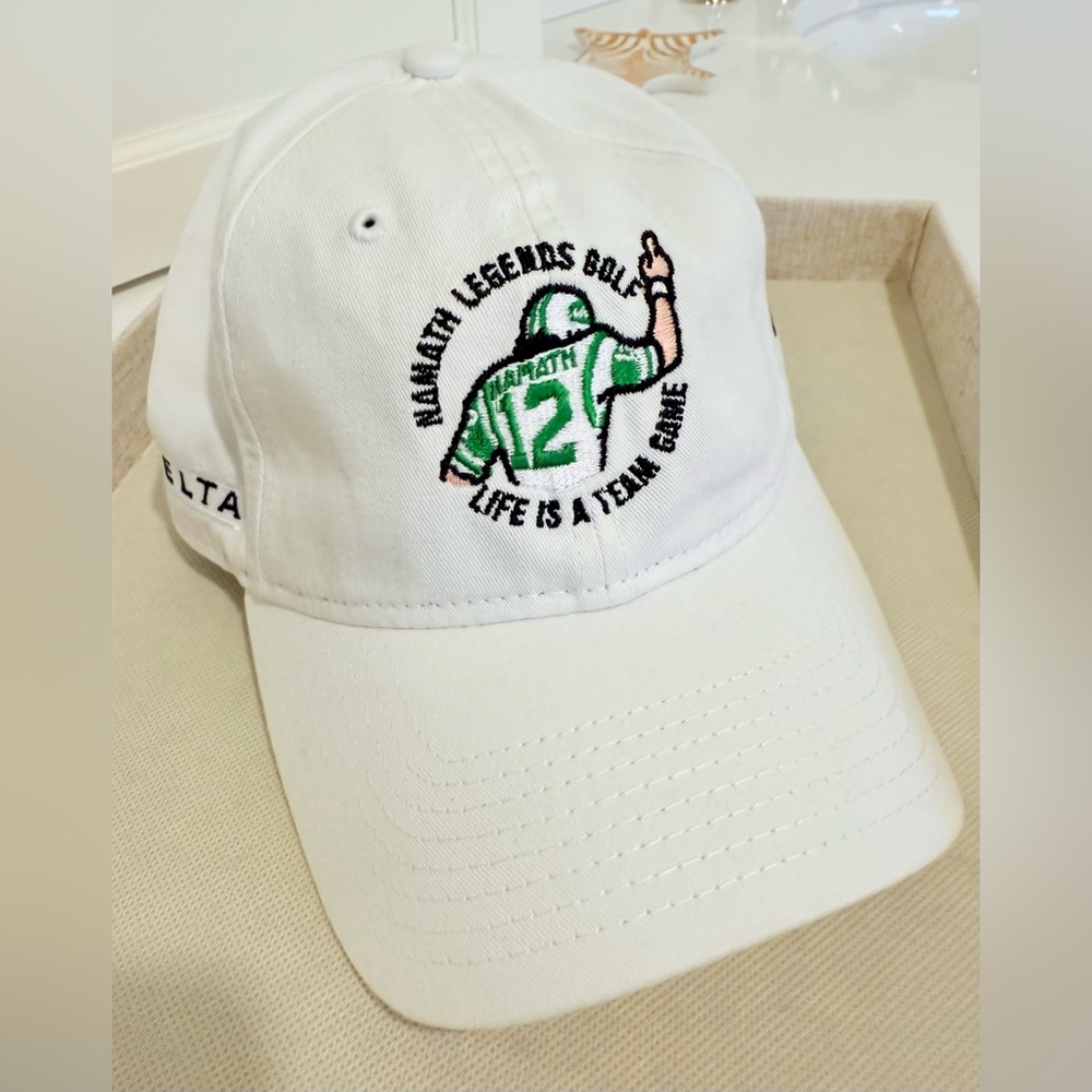 Joe Namath Legends Golf New Era Black and White 9TWENTY Cap